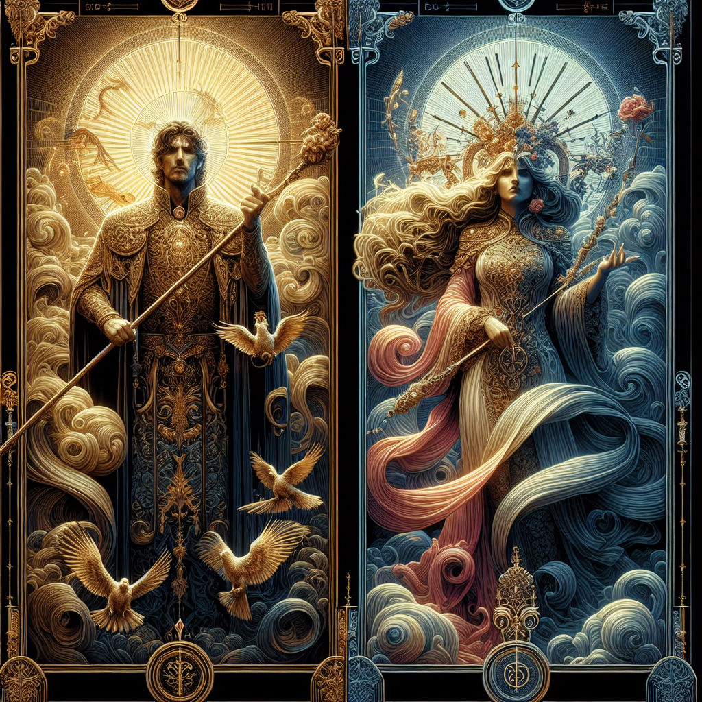 the emperor and queen of wands