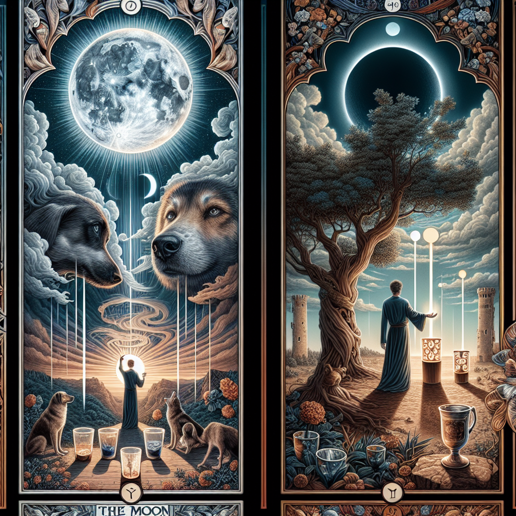 The Moon and Four of Cups