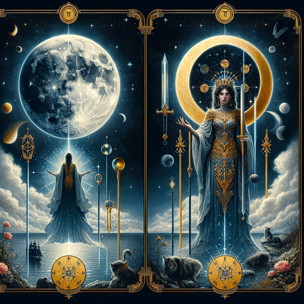 the moon and queen of swords
