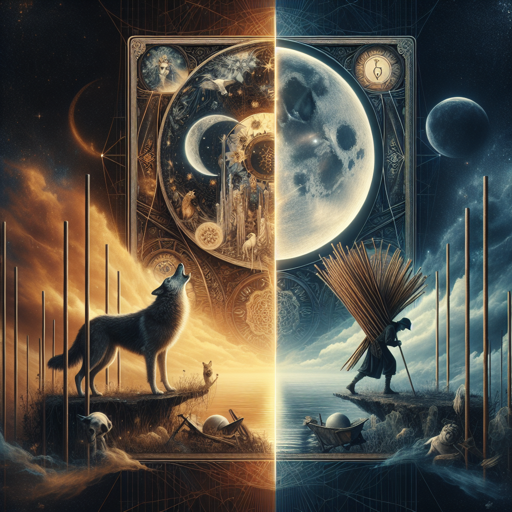 The Moon and Ten of Wands