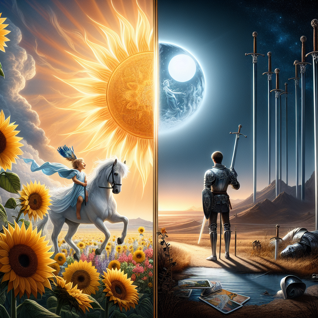 the sun and five of swords