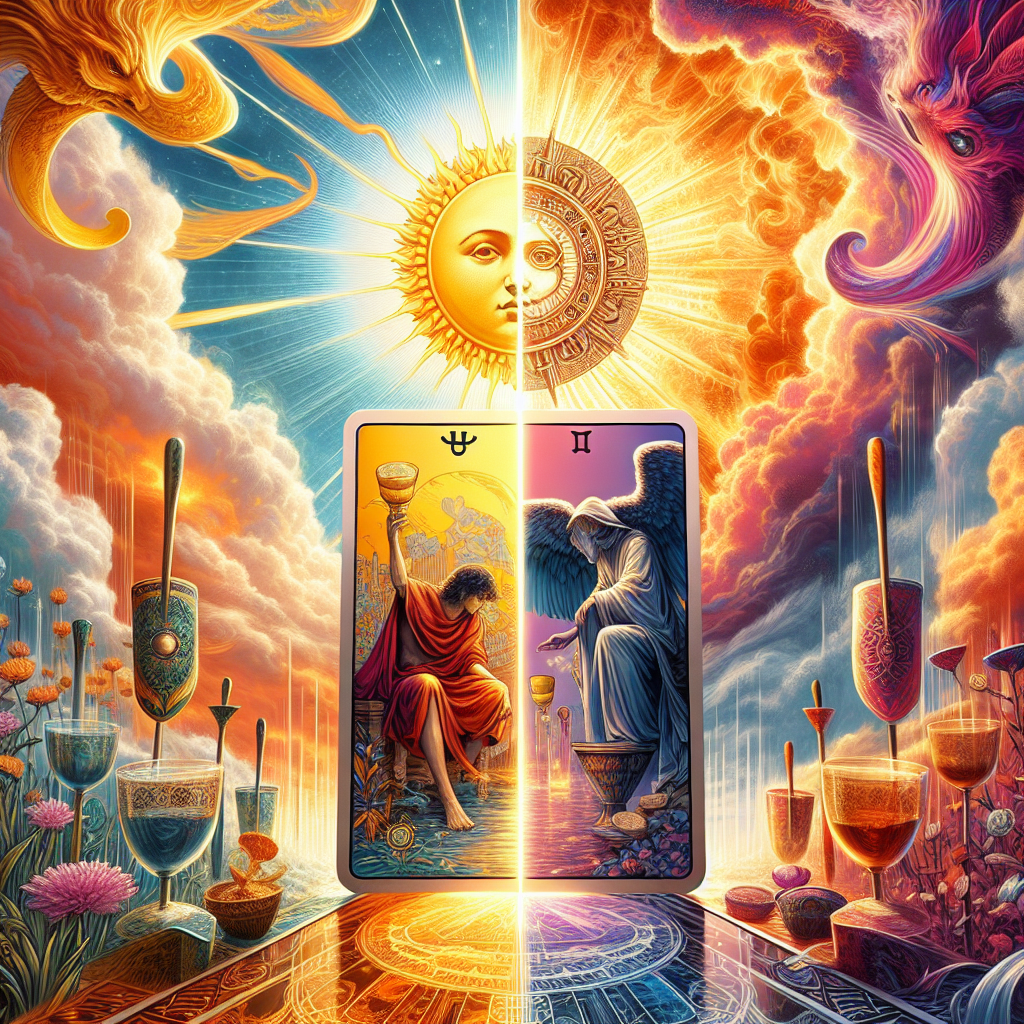 The Sun and Four of Cups