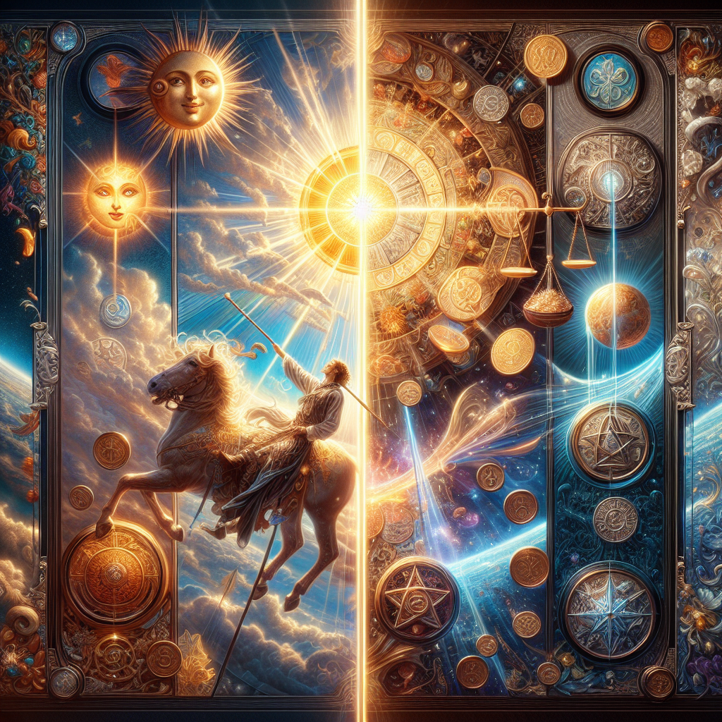 The Sun and Six of Pentacles