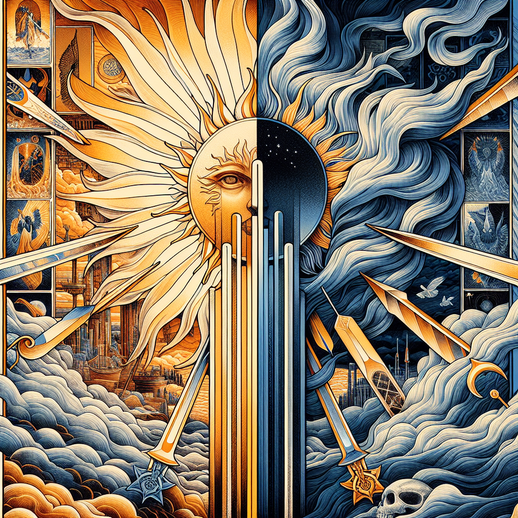 the sun and three of swords