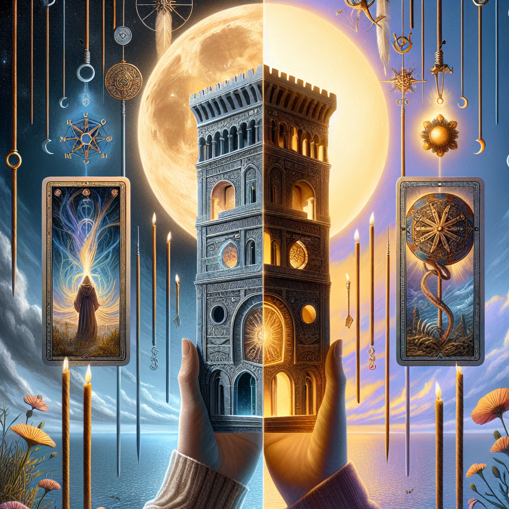 The Tower and Four of Wands