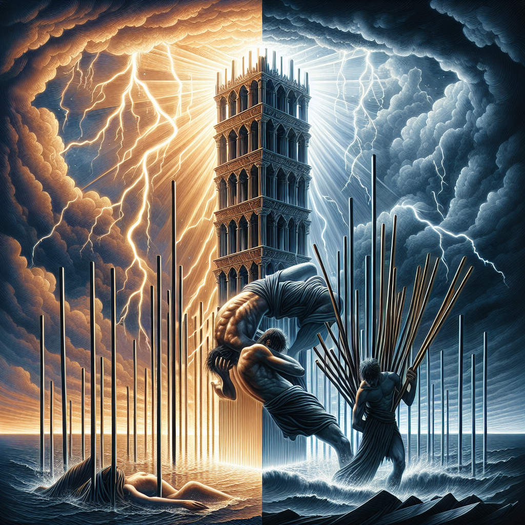 The Tower and Ten of Wands
