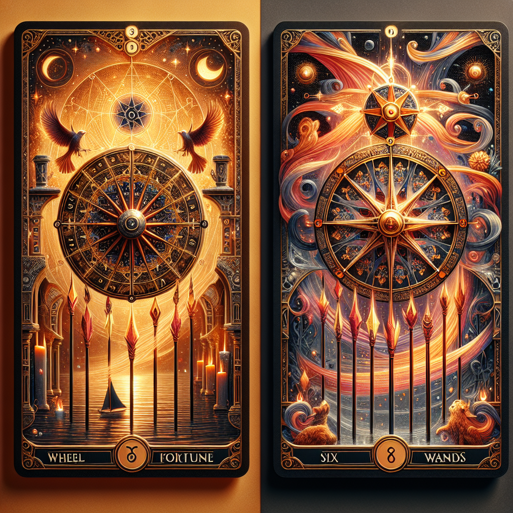 the wheel of fortune and six of wands