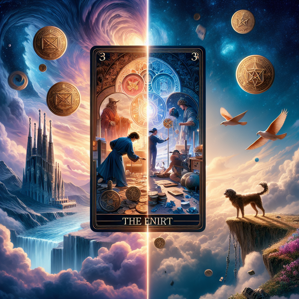 Three of Pentacles and The Fool
