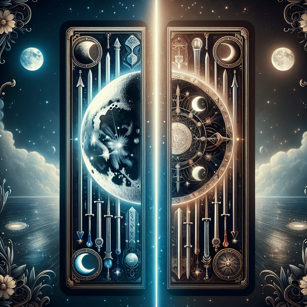 the moon and five of swords