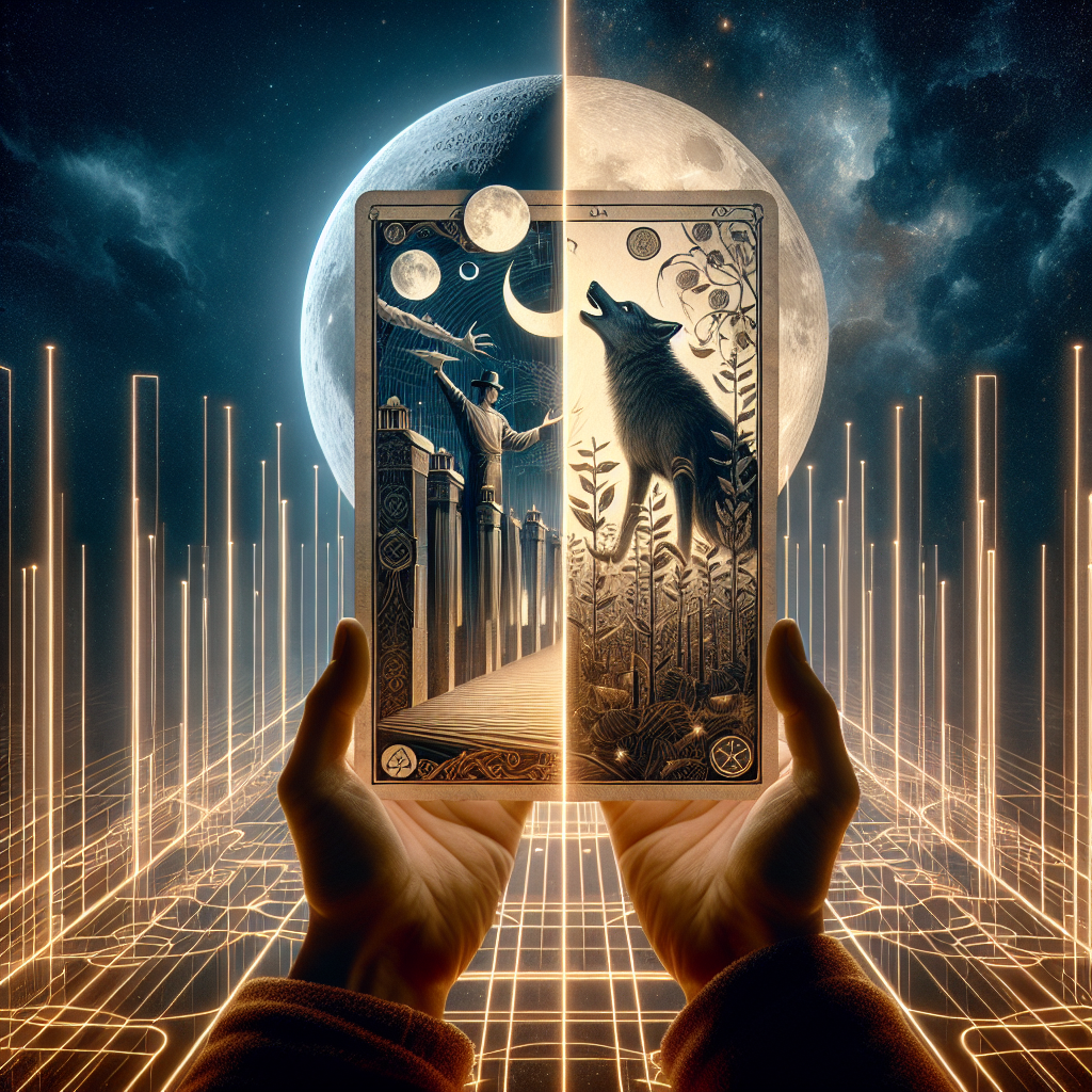 The Moon and Seven of Pentacles