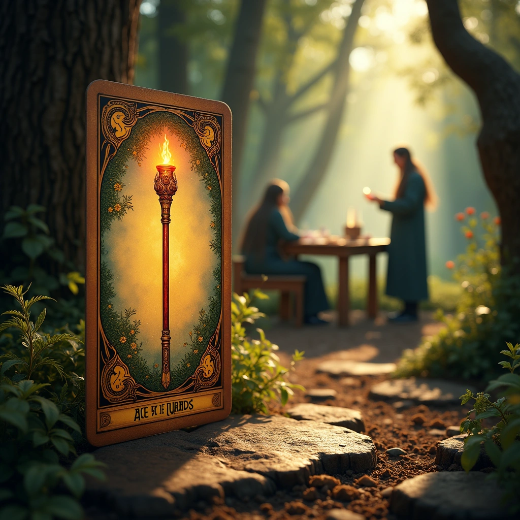 ace of wands and the magician