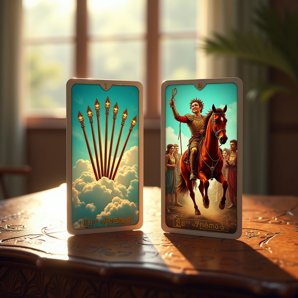 eight of wands and six of wands