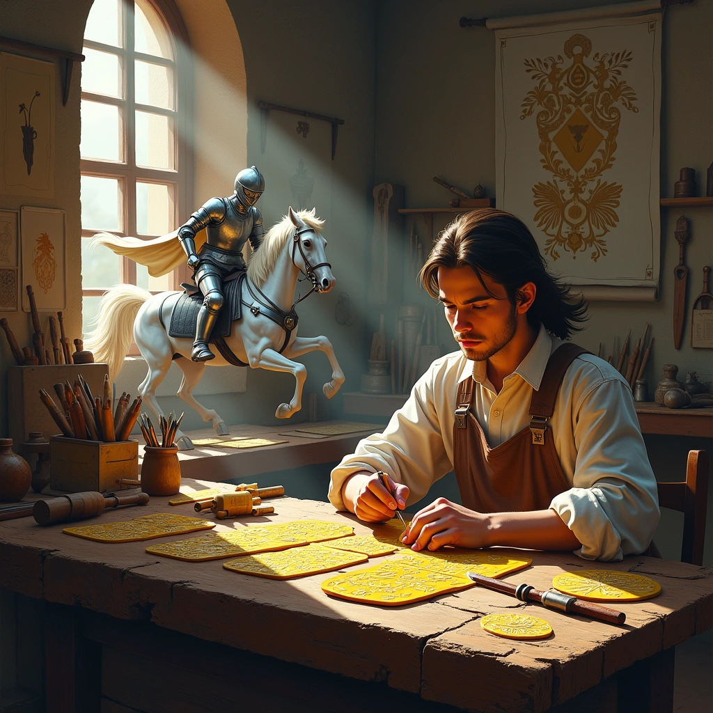 eight of pentacles and knight of swords