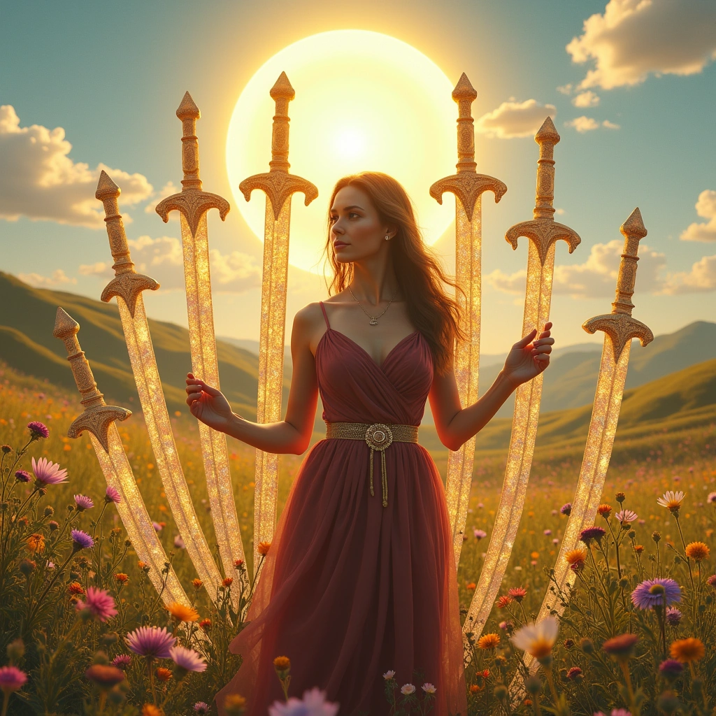 eight of swords and the sun