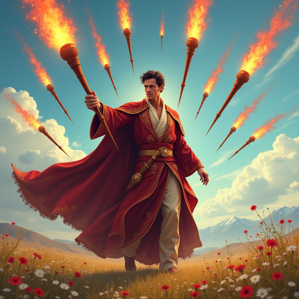 eight of wands and king of wands