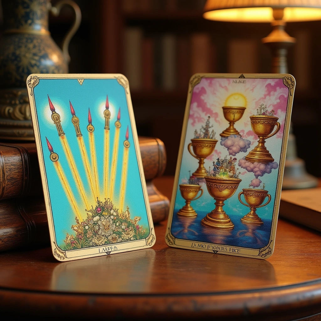 eight of wands and seven of cups
