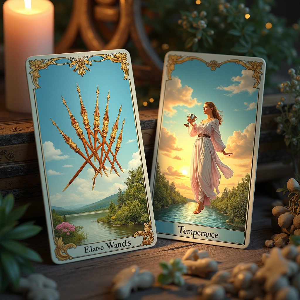eight of wands and the temperance