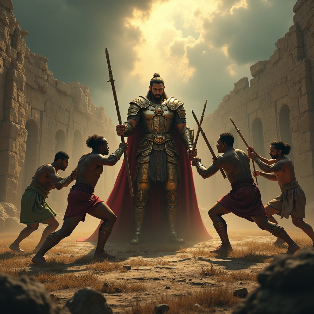 five of wands and the emperor