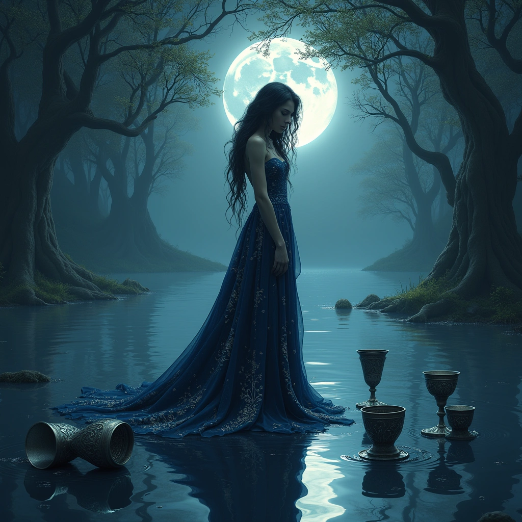 five of cups and the moon