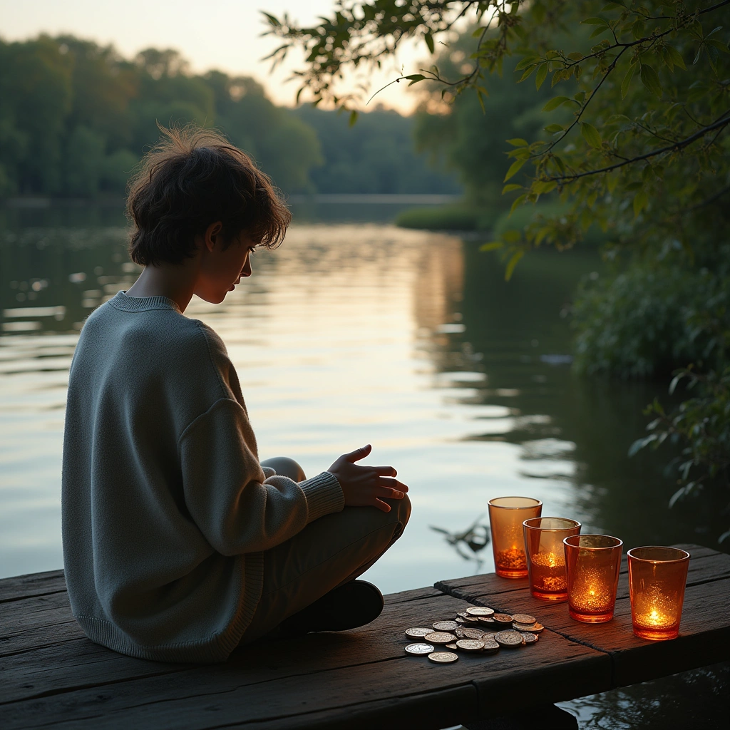 five of cups and two of pentacles