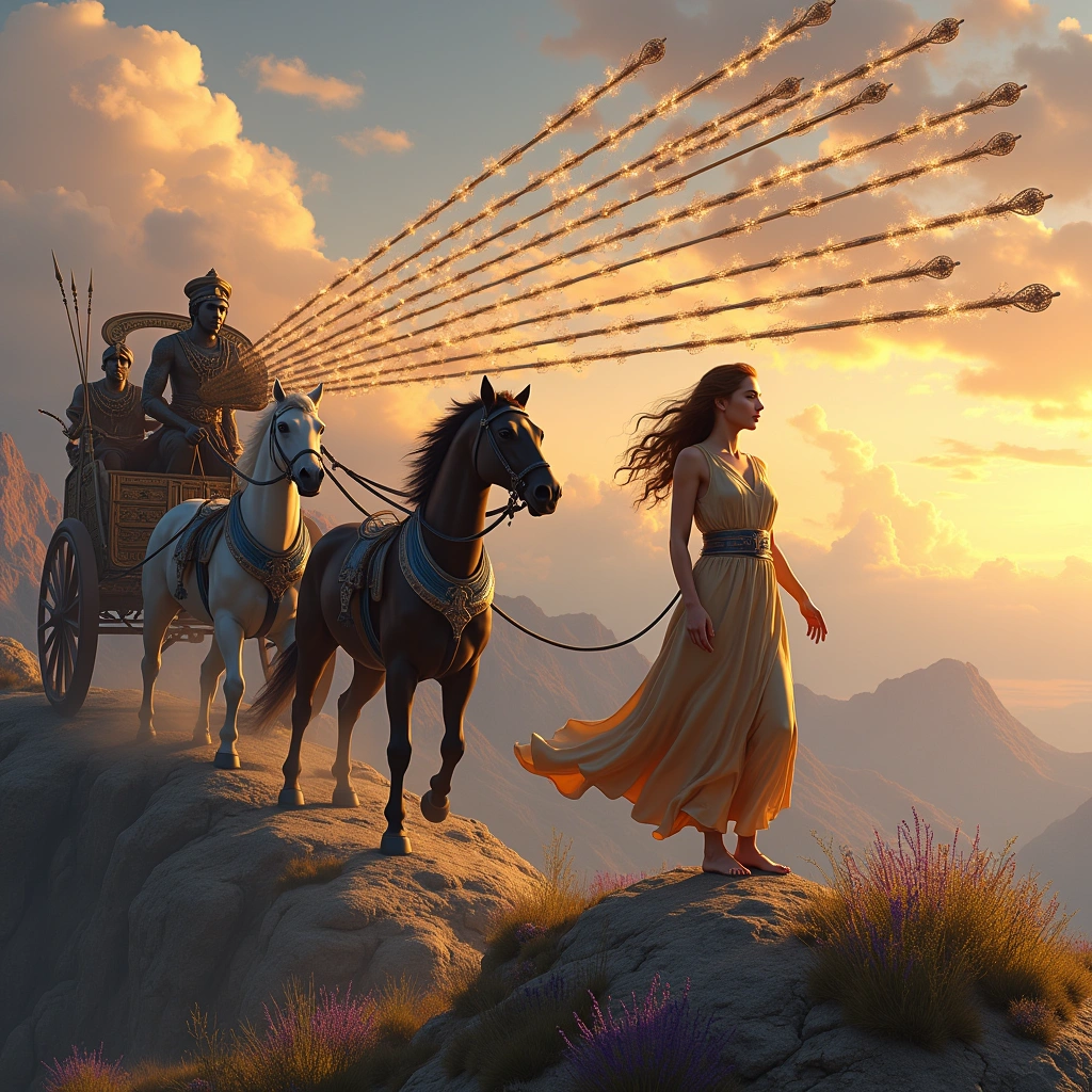 eight of wands and the chariot