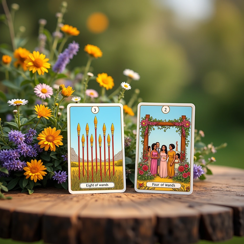 eight of wands and four of wands