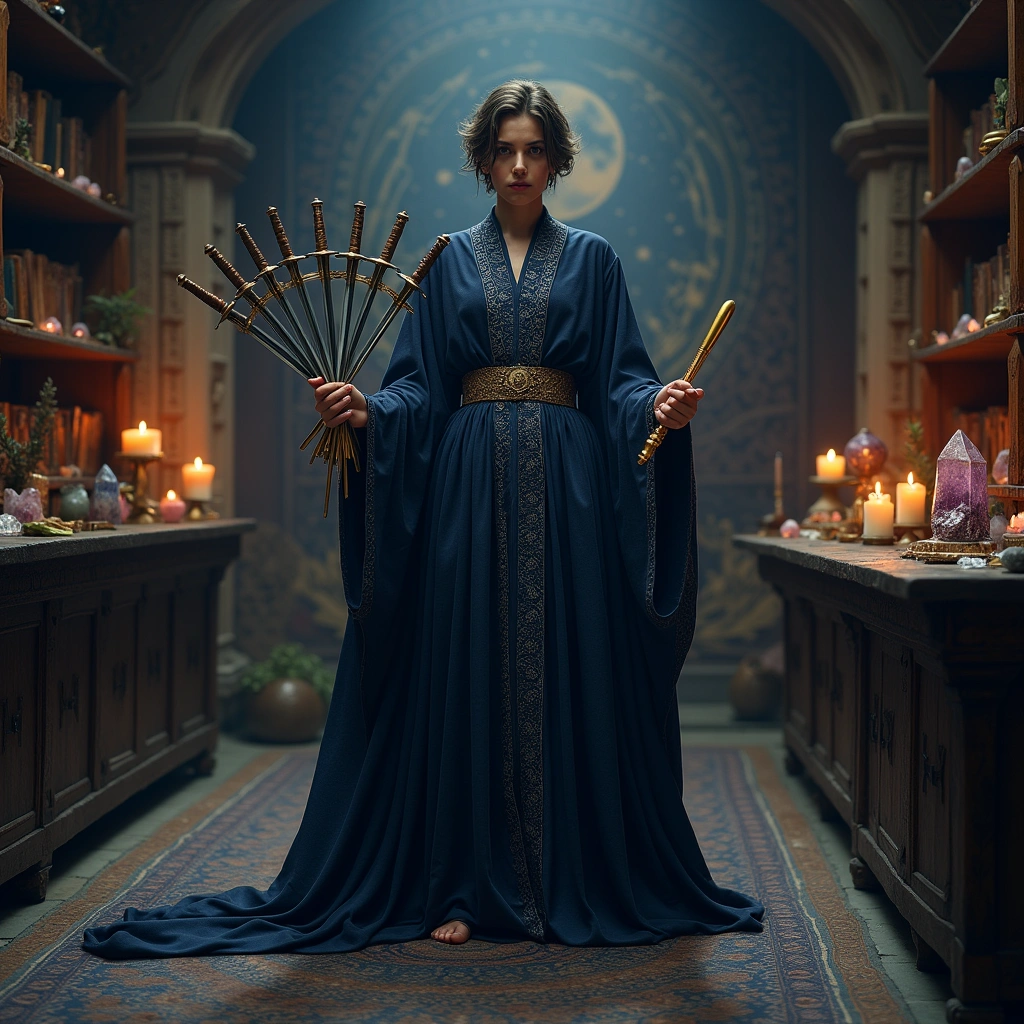 five of swords and the magician