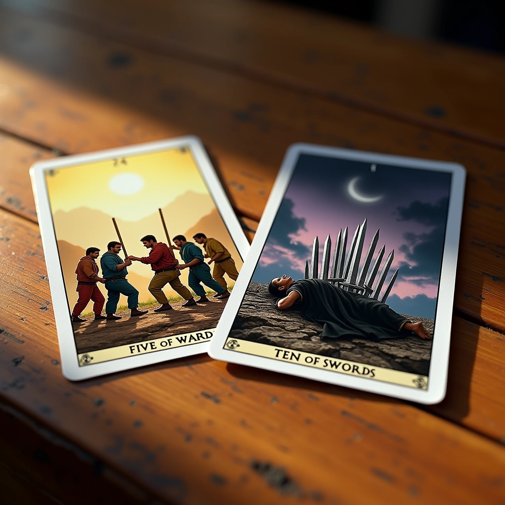 five of wands and ten of swords