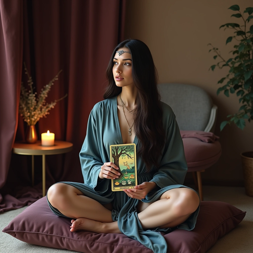 four of cups and the high priestess