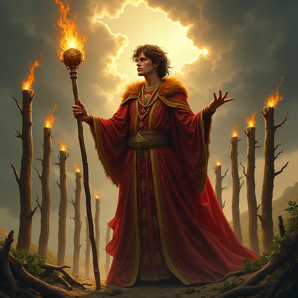 king of wands and nine of wands