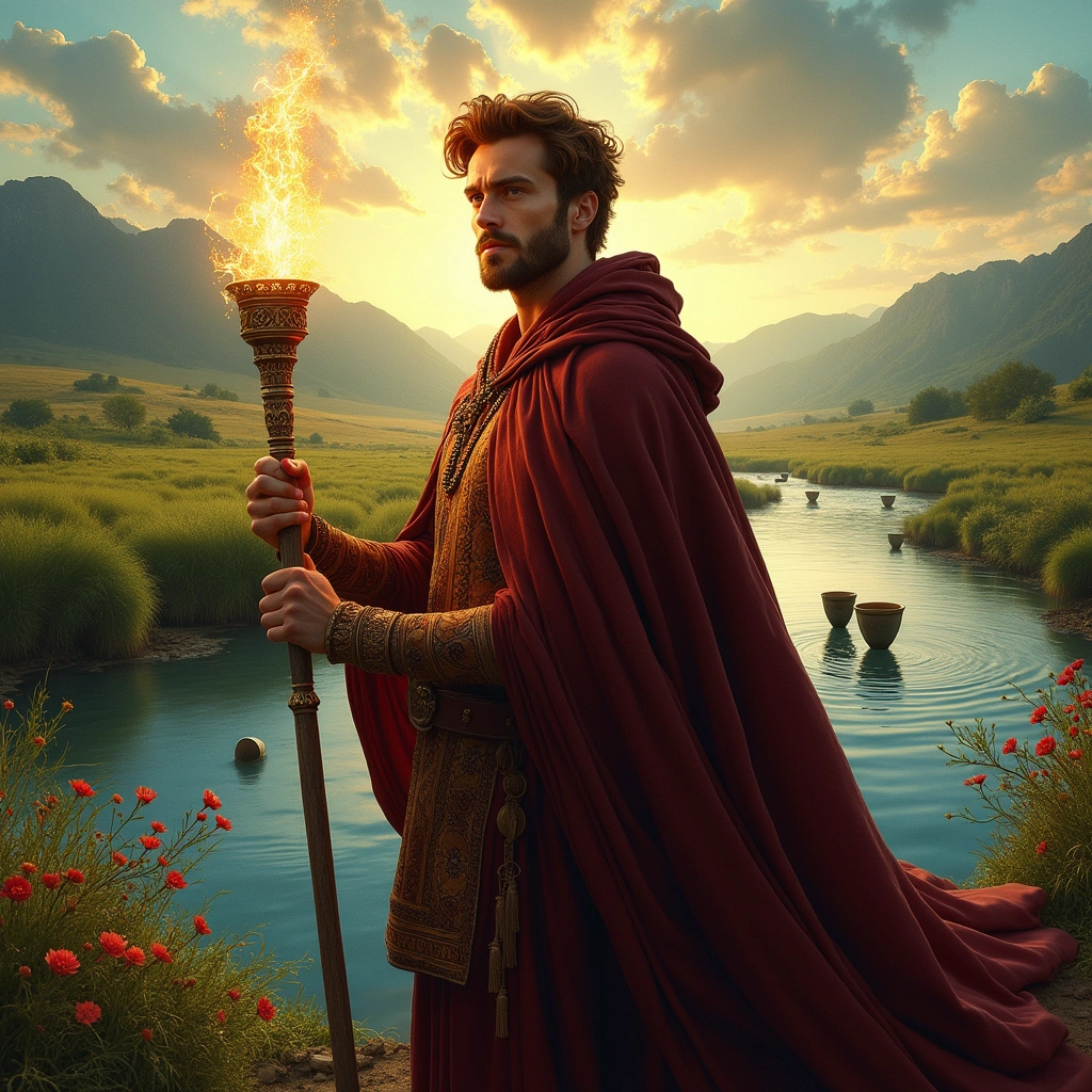 king of wands and five of cups