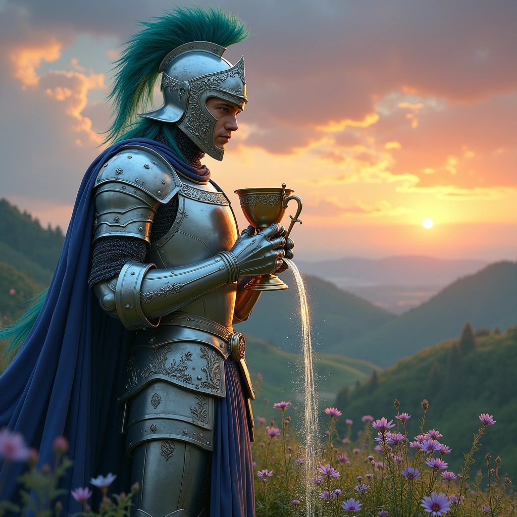 knight of cups and eight of wands