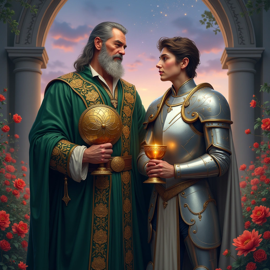 king of pentacles and knight of cups
