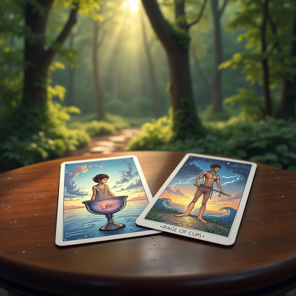 page of cups and page of swords