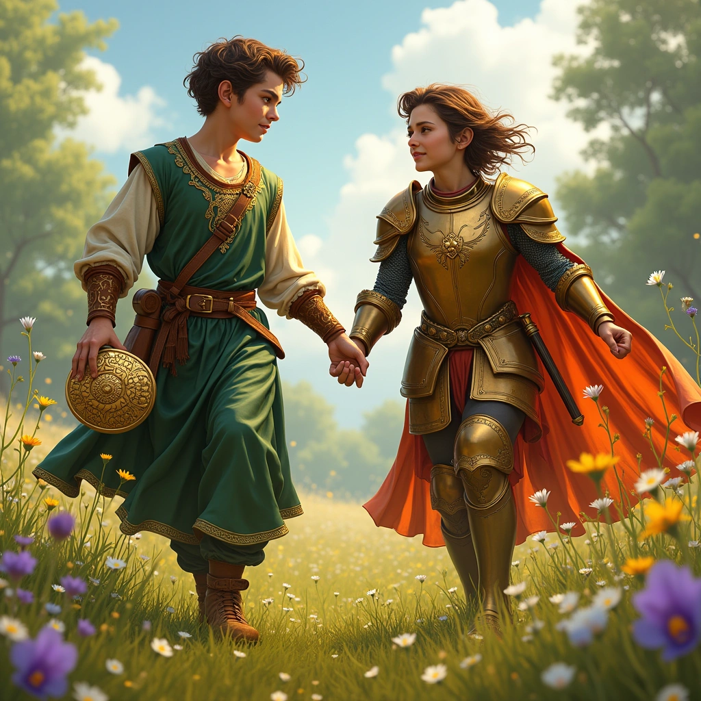 page of pentacles and knight of wands
