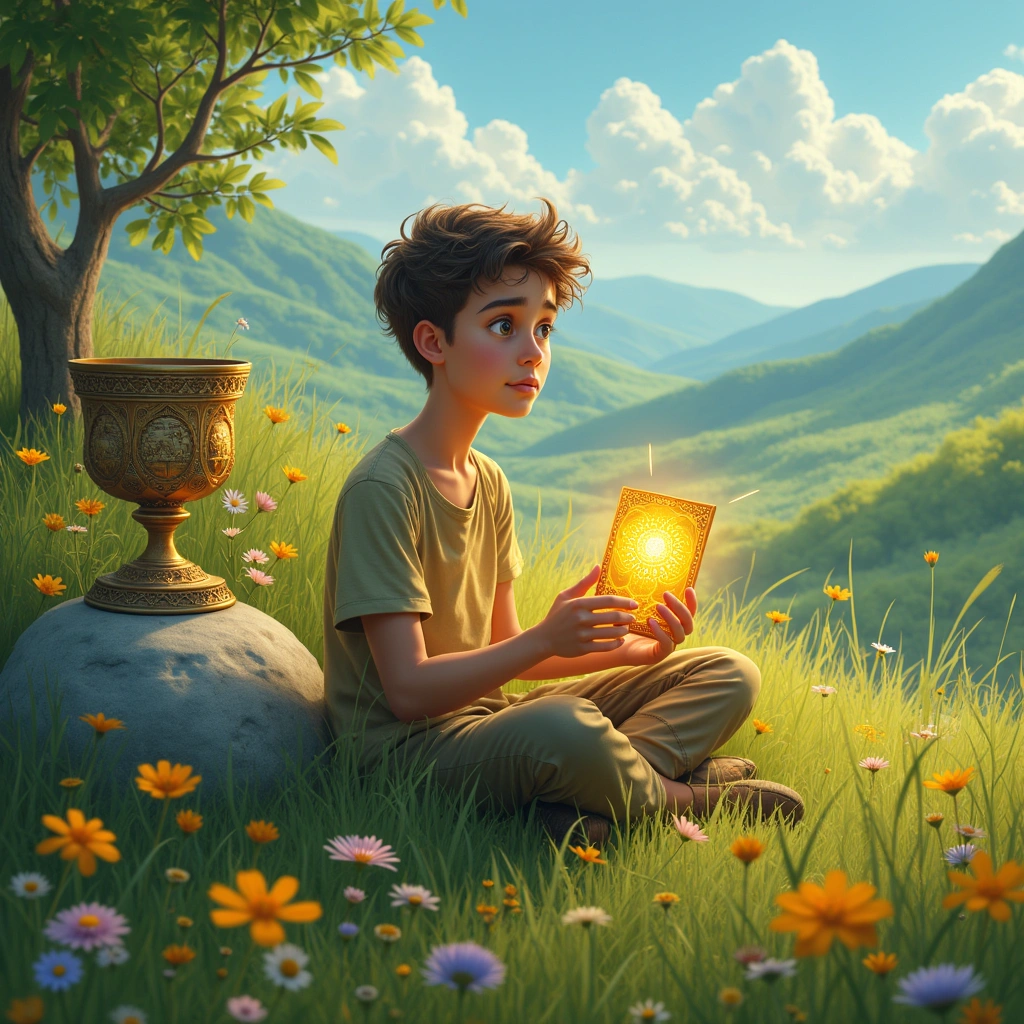 page of pentacles and four of cups