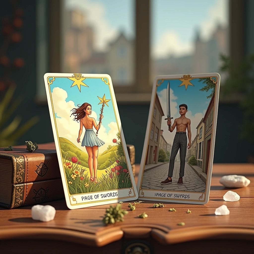 page of wands and page of swords