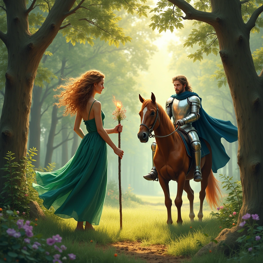 page of wands and knight of cups