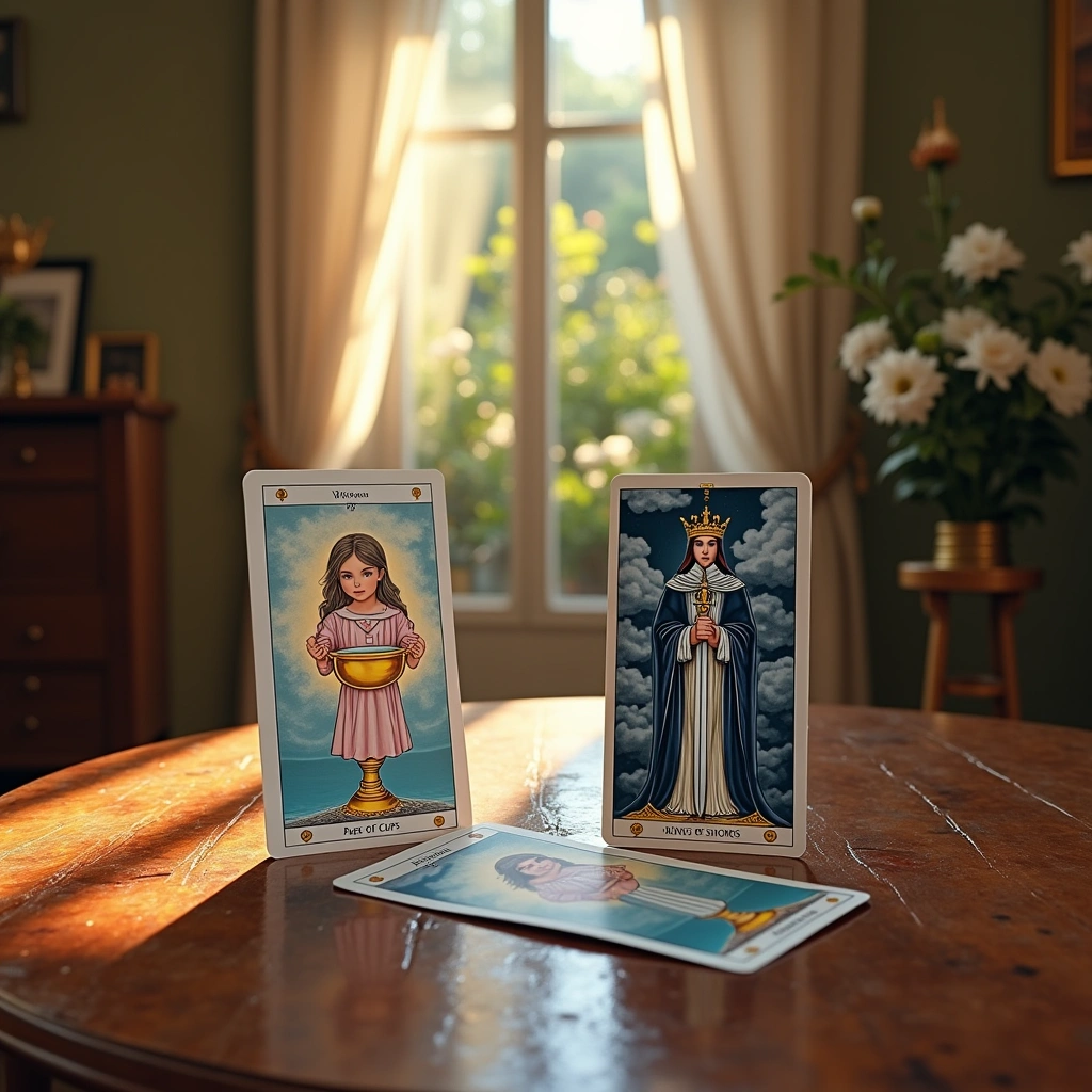 page of cups and king of swords