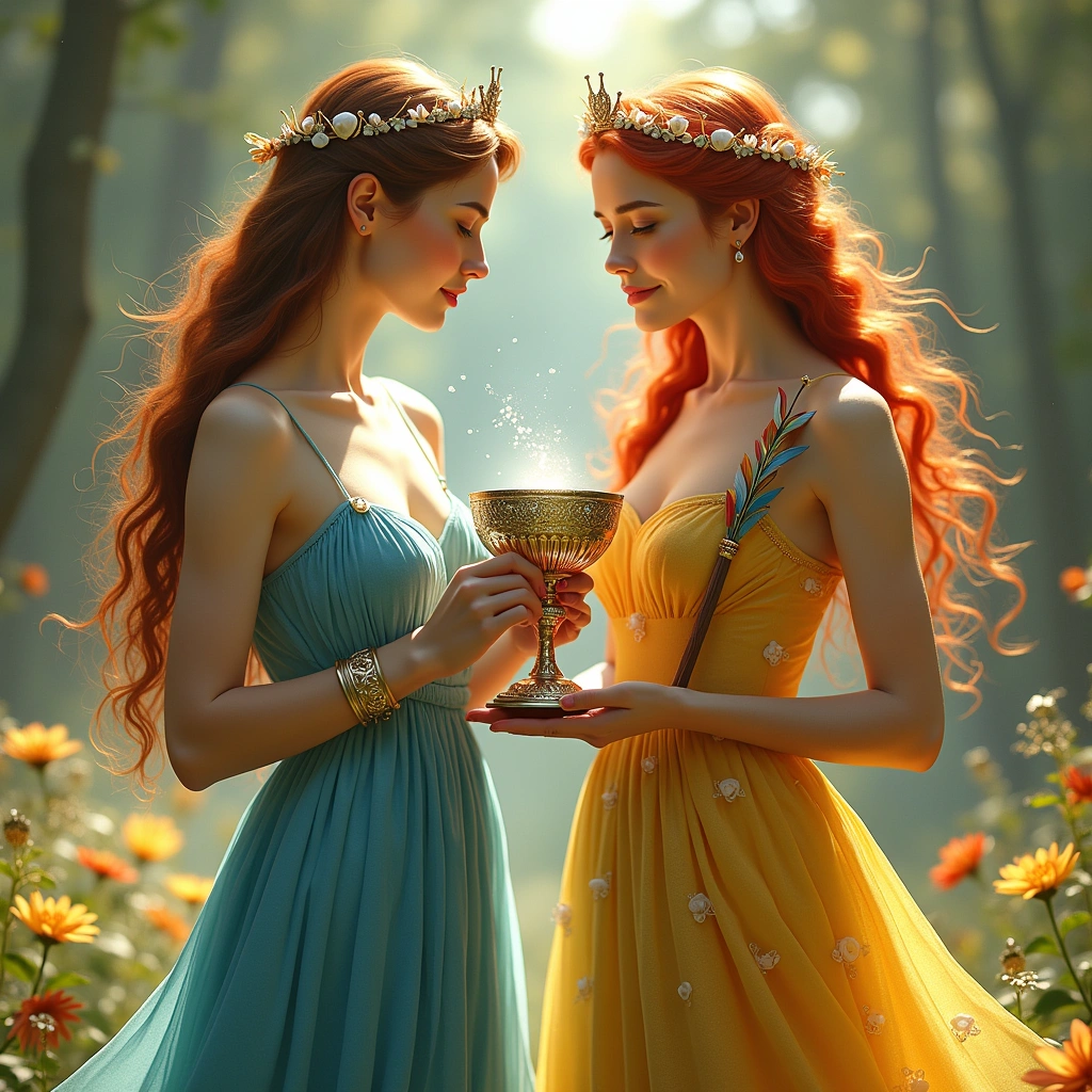 queen of cups and queen of wands