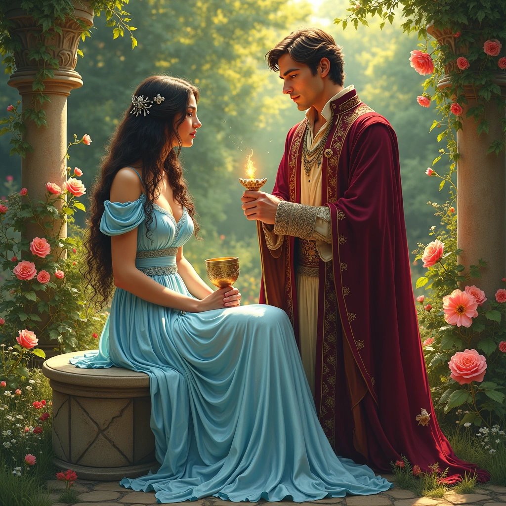 queen of cups and king of wands