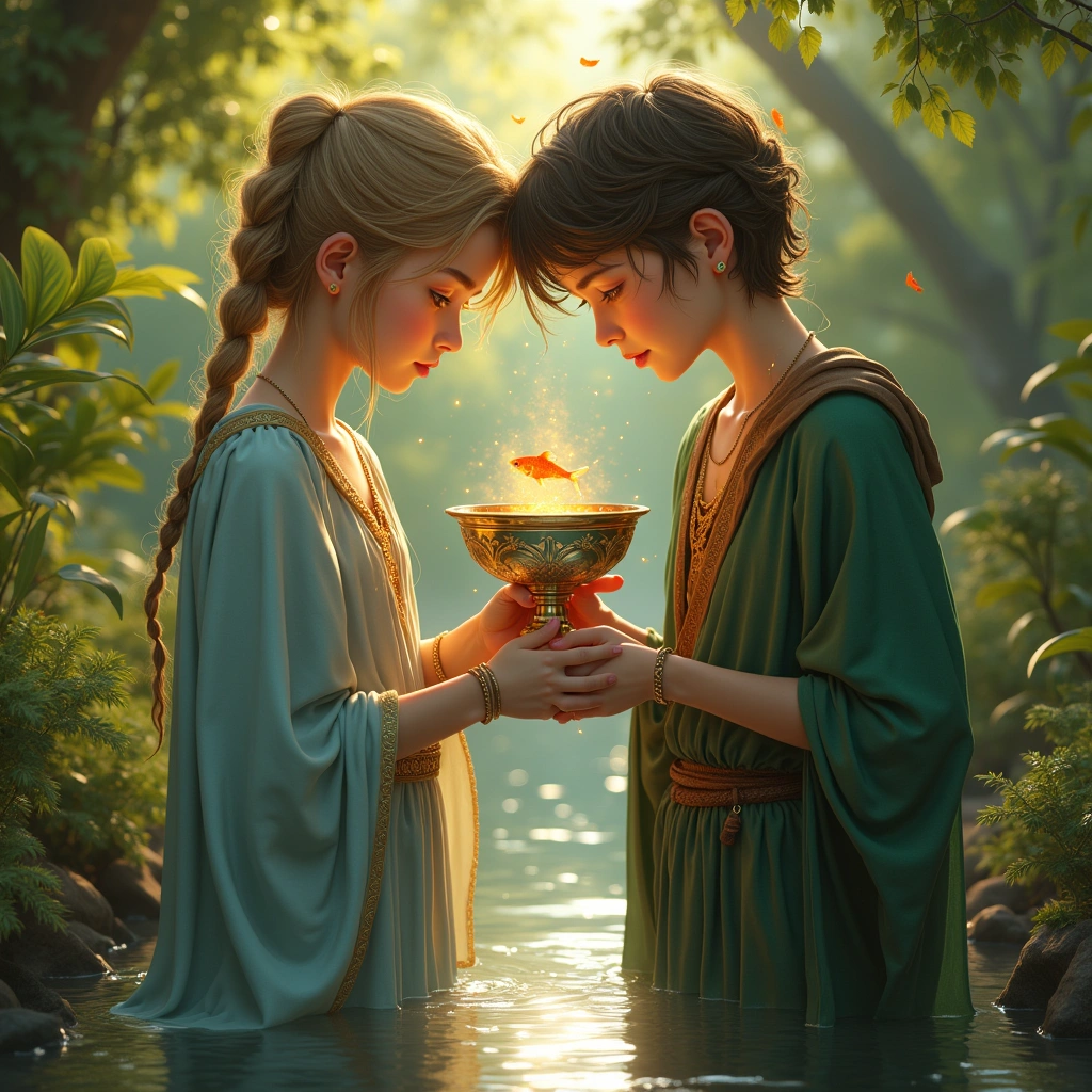page of cups and the lovers