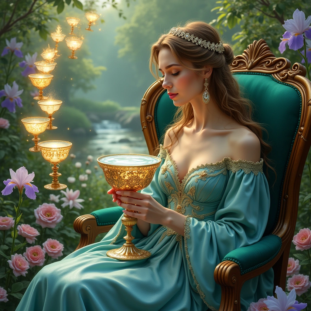 queen of cups and seven of cups