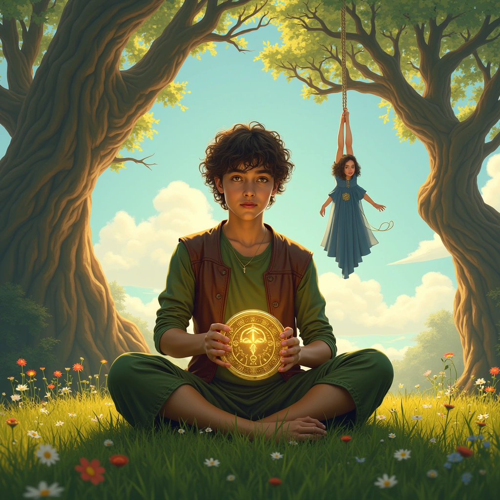 page of pentacles and the hanged man