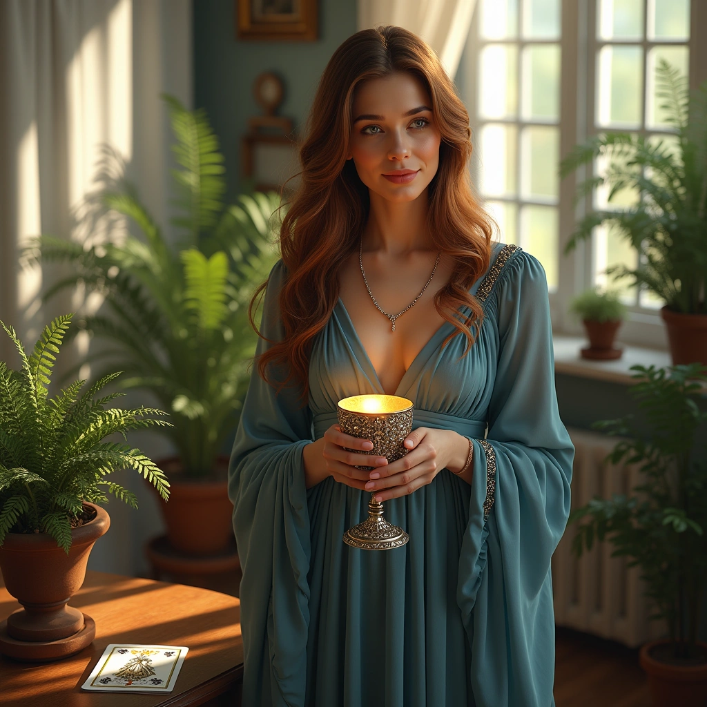 queen of cups and nine of pentacles