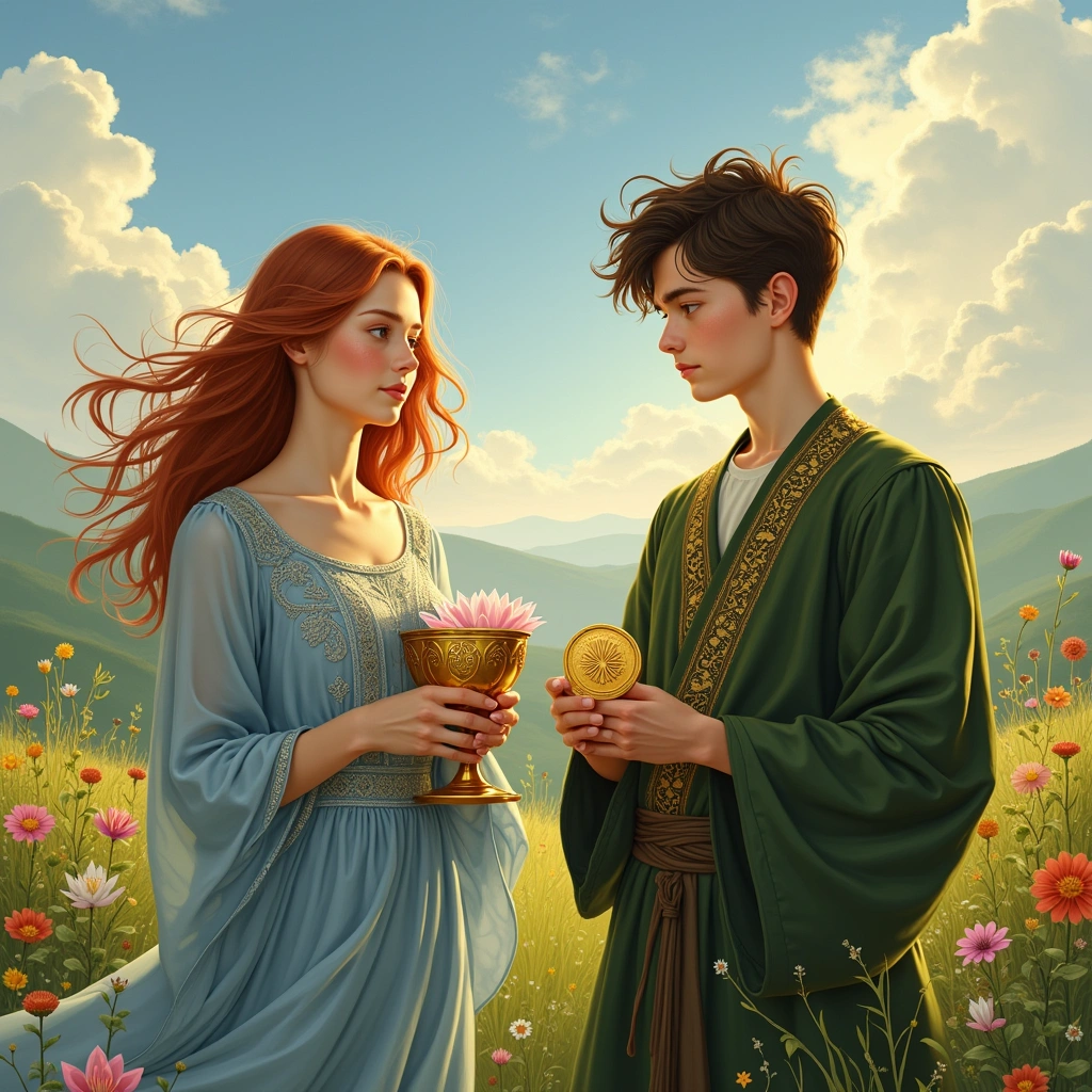 page of cups and page of pentacles