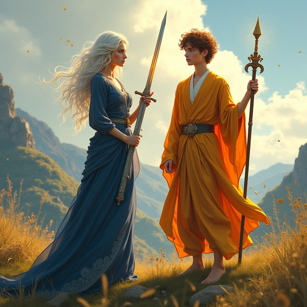 page of wands and queen of swords