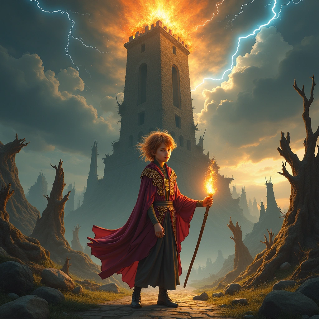 page of wands and the tower