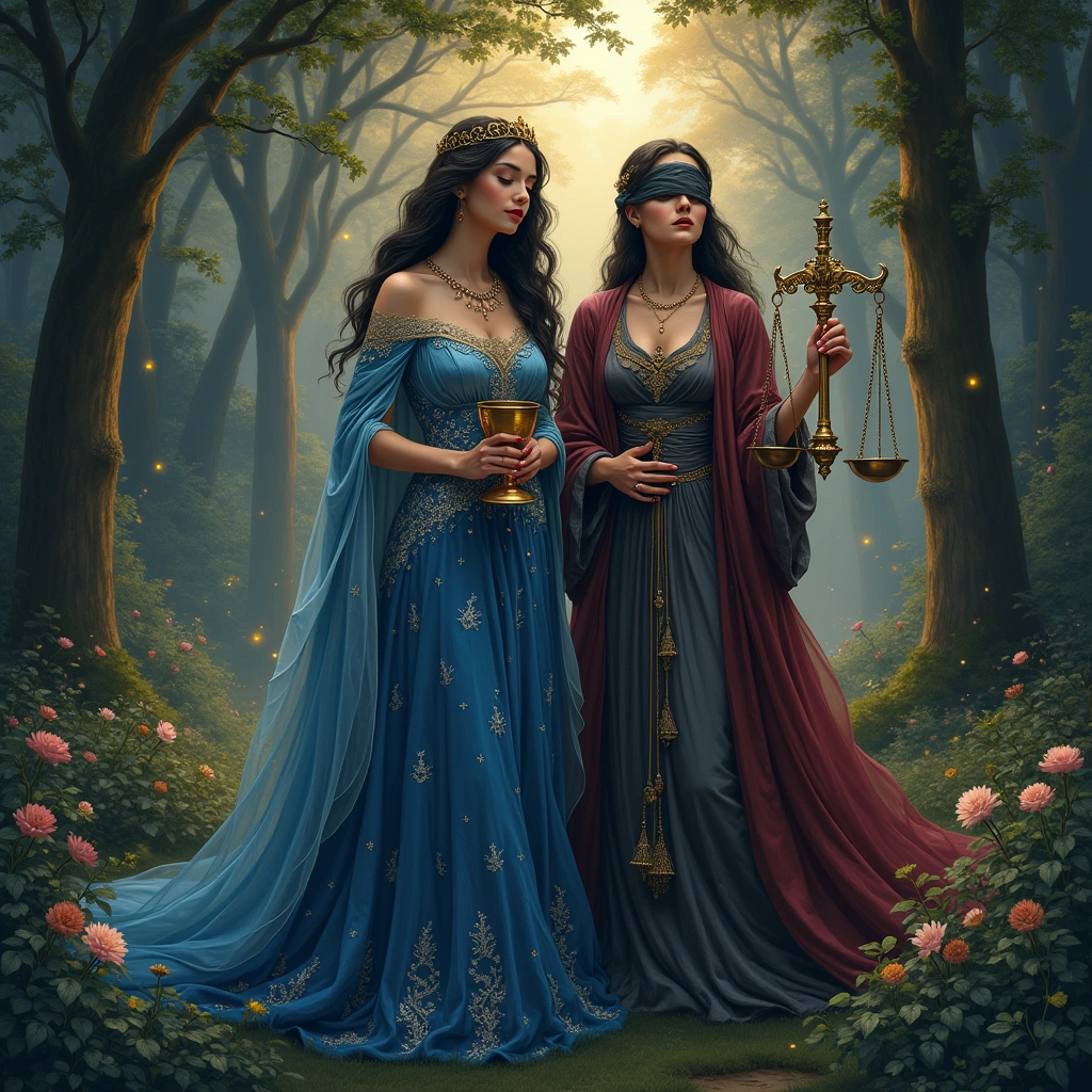 queen of cups and the justice