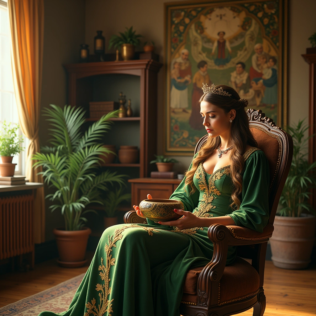 queen of pentacles and ten of pentacles
